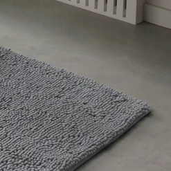 Tapis de Bain Meche 80 x 50 Polyester TODAY Essential Acier