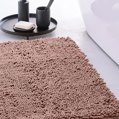 Tapis de Bain Meche 80 x 50 Polyester TODAY Essential Rose Des Sables