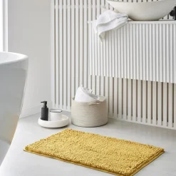 Tapis de Bain Meche 80 x 50 Polyester TODAY Essential Ocre