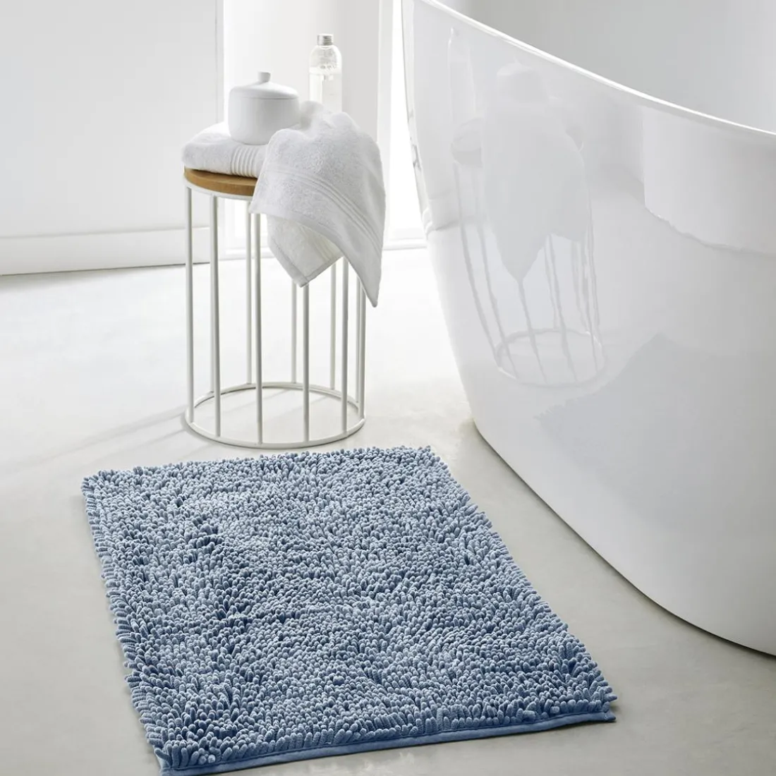 Tapis de Bain Meche 80 x 50 Polyester TODAY Essential Denim