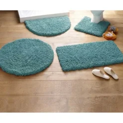 Tapis de bain pur coton longues mèches - 1500 g/m²- vert céladon