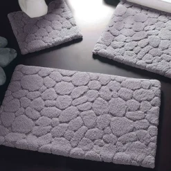 Tapis de bain relief galets - Gris