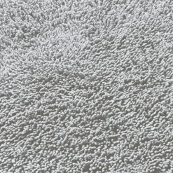 Tapis de bain rond 80cm CONFORT pur coton longues mèches gris