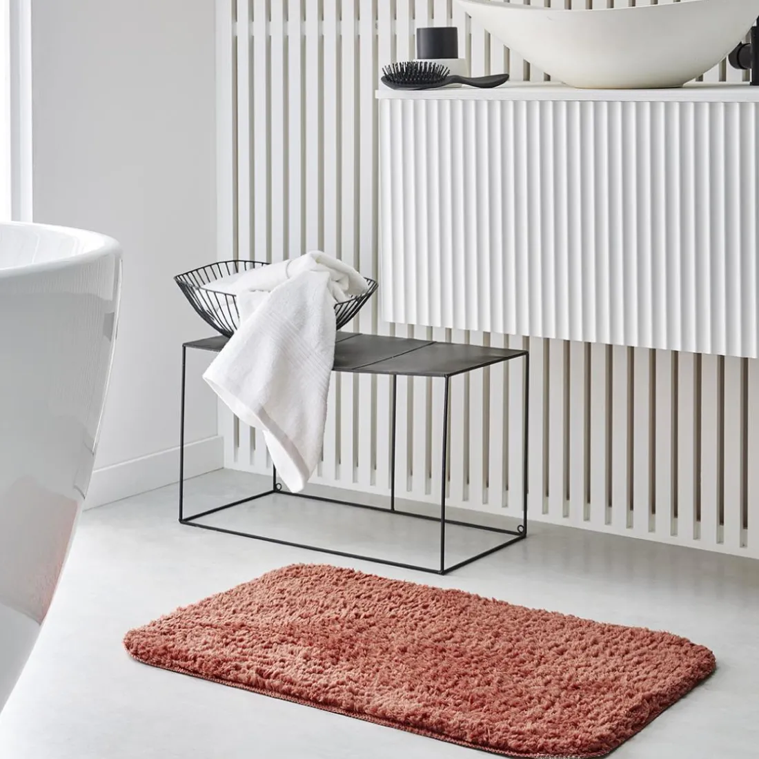 Tapis de Bain Teufte 80 x 50 Polyester TODAY Essential Terracotta