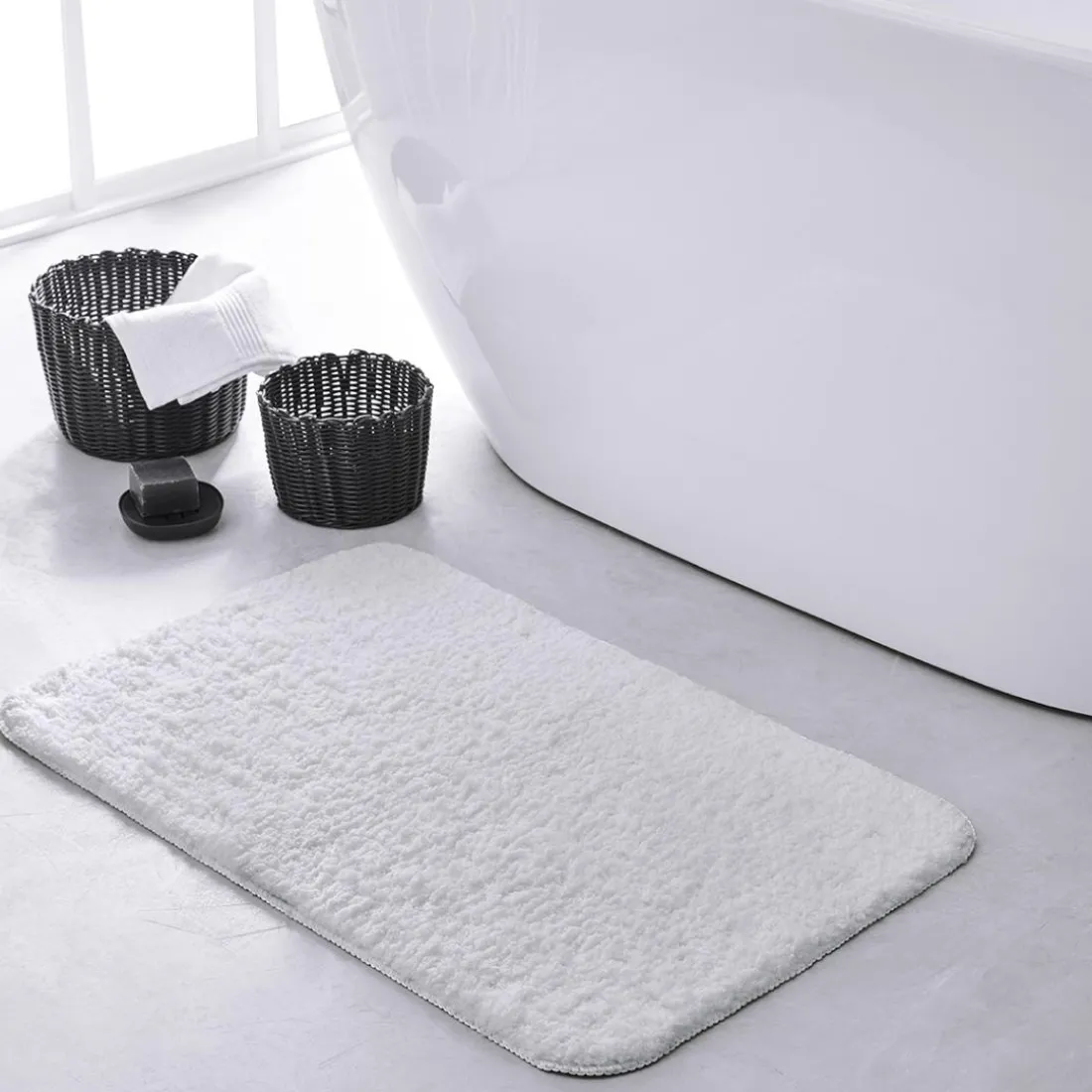Tapis de Bain Teufte 80 x 50 Polyester TODAY Essential Craie