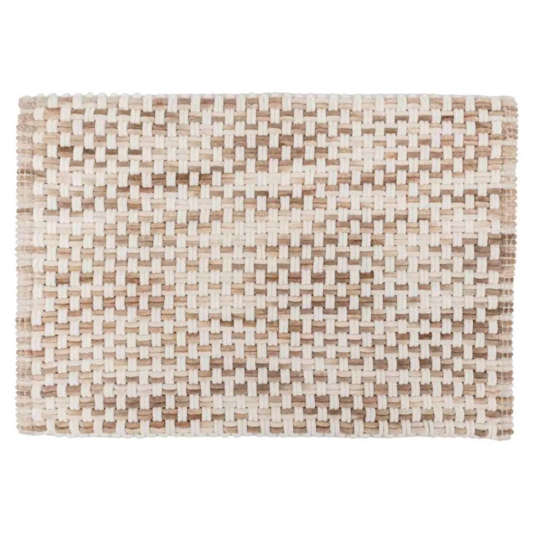 Tapis de bain tressé taupe