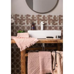 Tapis de bain uni Elly Blush 54 x 110