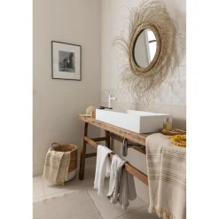 Tapis de bain uni Elly Neige 54 x 110