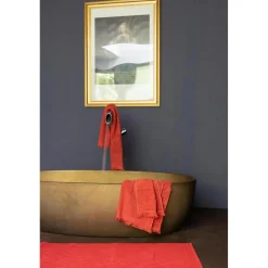 Tapis de bain uni Enzo Brique 54 x 64