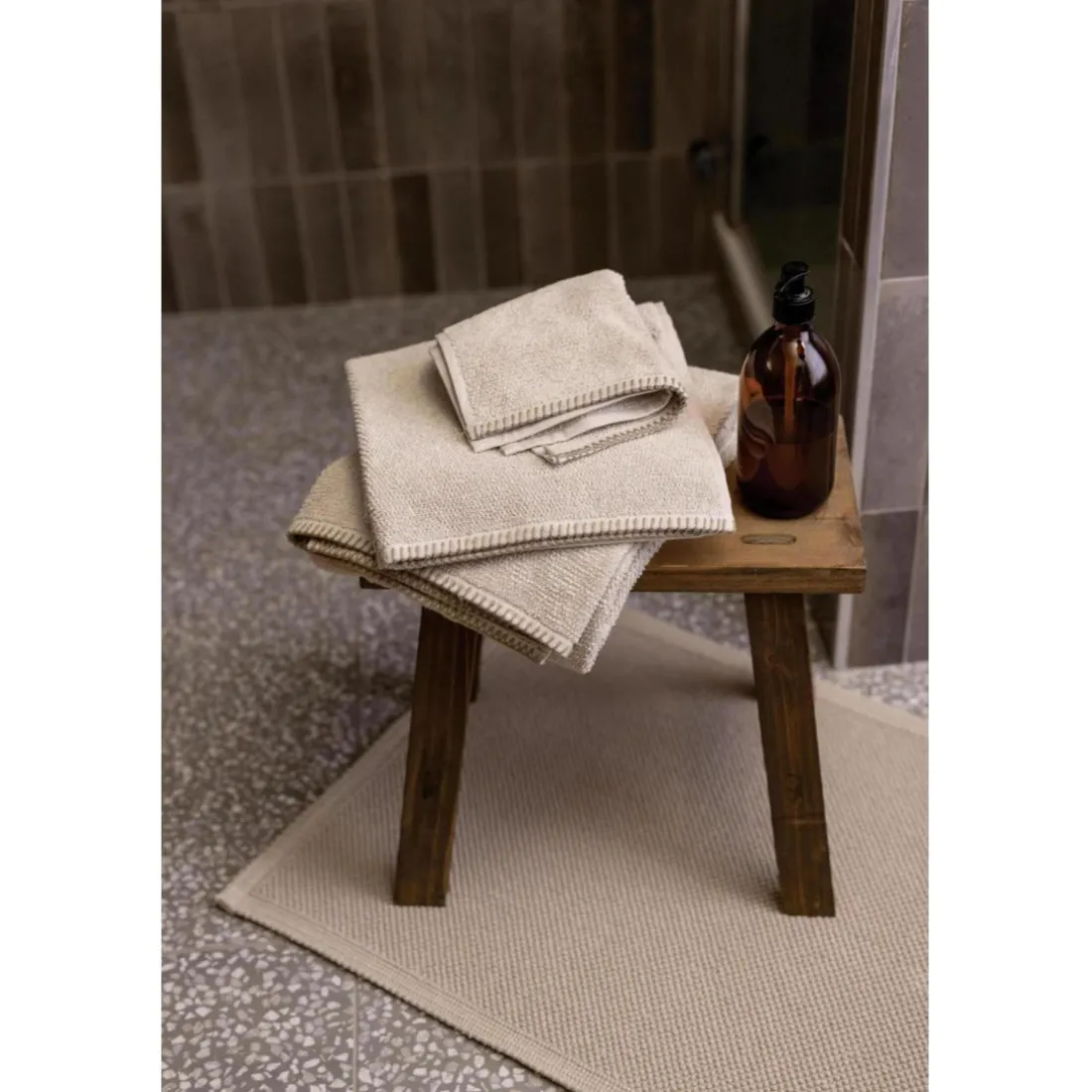 Tapis de bain uni Etia Galet 54 x 110