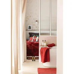 Tapis de bain uni Etia Géranium 54 x 64