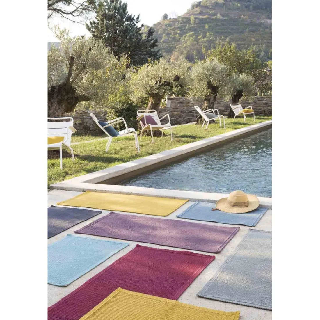 Tapis de bain uni Etia Indigo 54 x 110