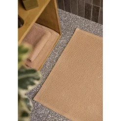 Tapis de bain uni Etia Latte 54 x 64
