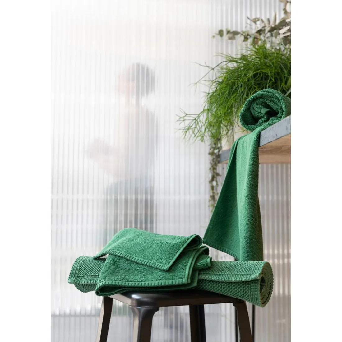 Tapis de bain uni Etia Vert De Gris 54 X 64