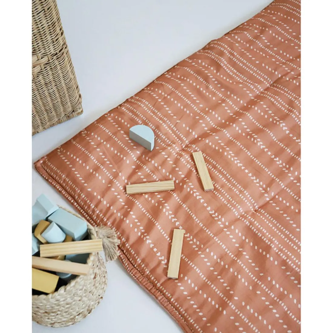 Tapis de repos bébé imprimé bohème NEPO terracotta
