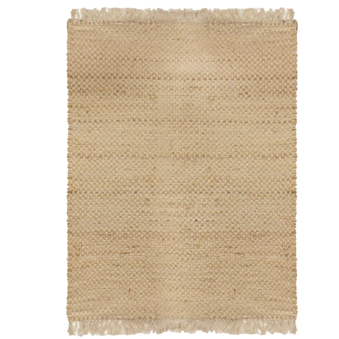 Tapis En Toile De Jute Avec Franges 120x170cm