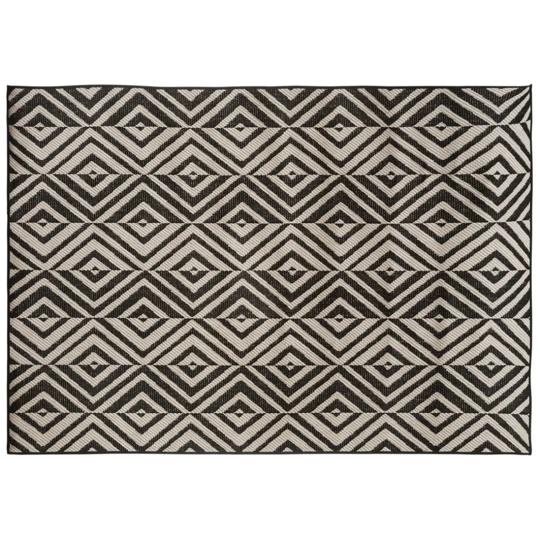 Tapis extérieur et intérieur noir et blanc