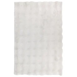 Tapis fausse fourrure blanc 3D Zephy