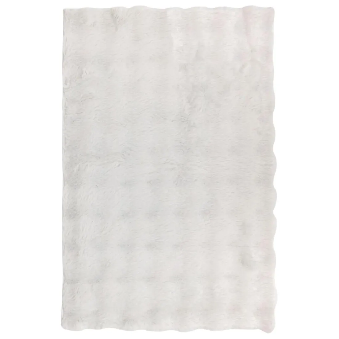 Tapis fausse fourrure blanc 3D Zephy
