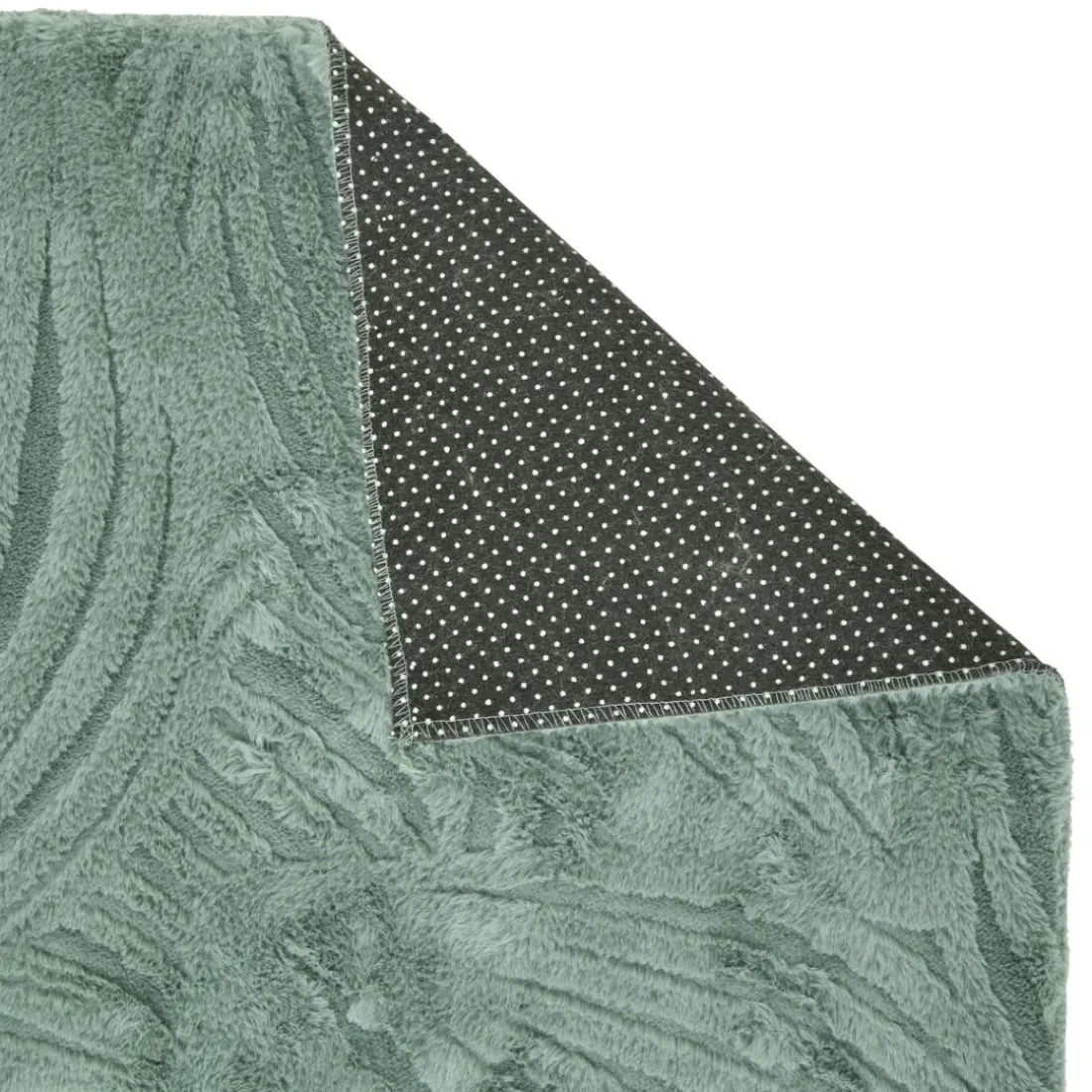 Tapis fausse fourrure vert Kaki Onina