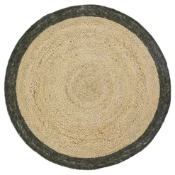 Tapis rond en jute et laine YHUKI olive taille S