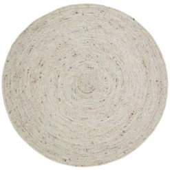 Tapis rond laine feutrée NEETHU avoine taille L