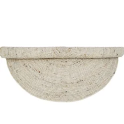 Tapis rond laine feutrée NEETHU avoine taille M
