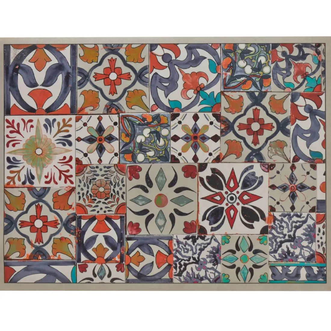 Tapis vinyle VIDAS carreaux de ciment colorés