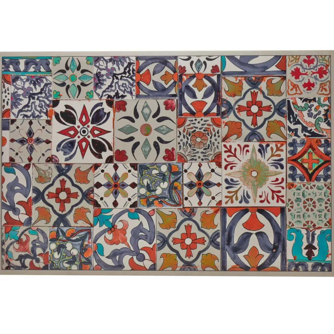 Tapis vinyle VIDAS carreaux de ciment colorés