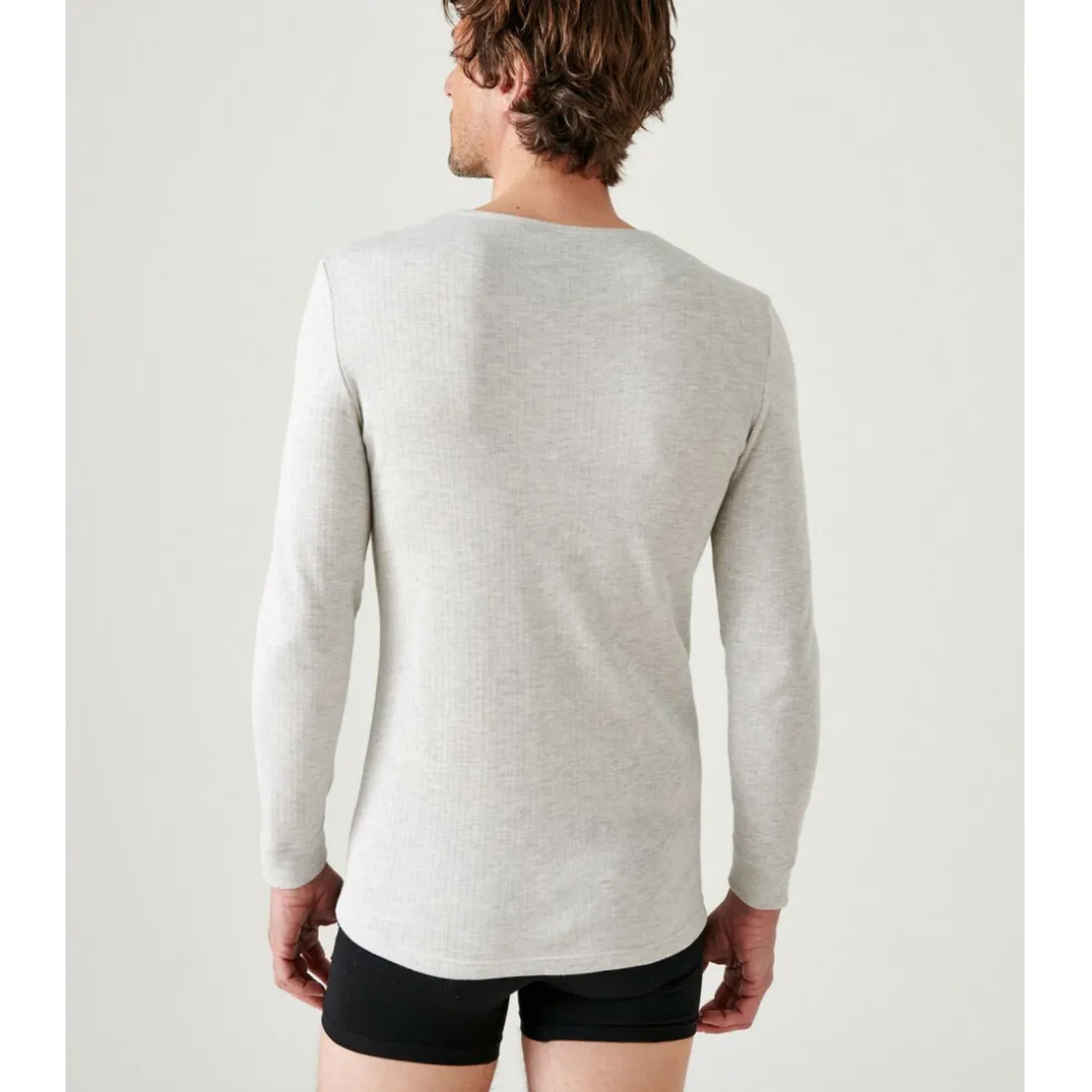 Tee Shirt Homme Manches Longues Thermolactyl Gris Chiné