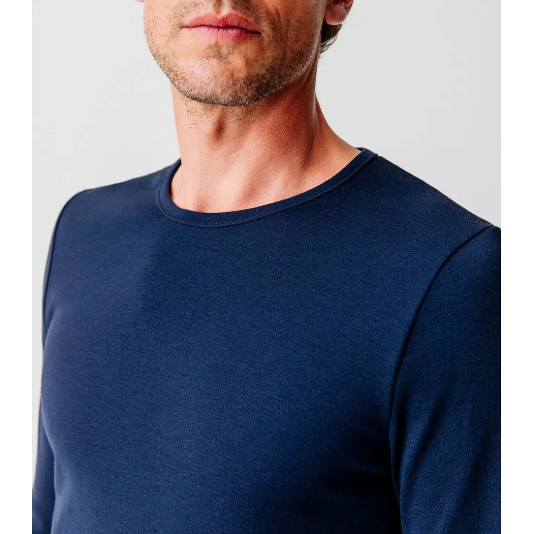 Tee Shirt Homme Manches Longues Marine Foncé Thermolactyl