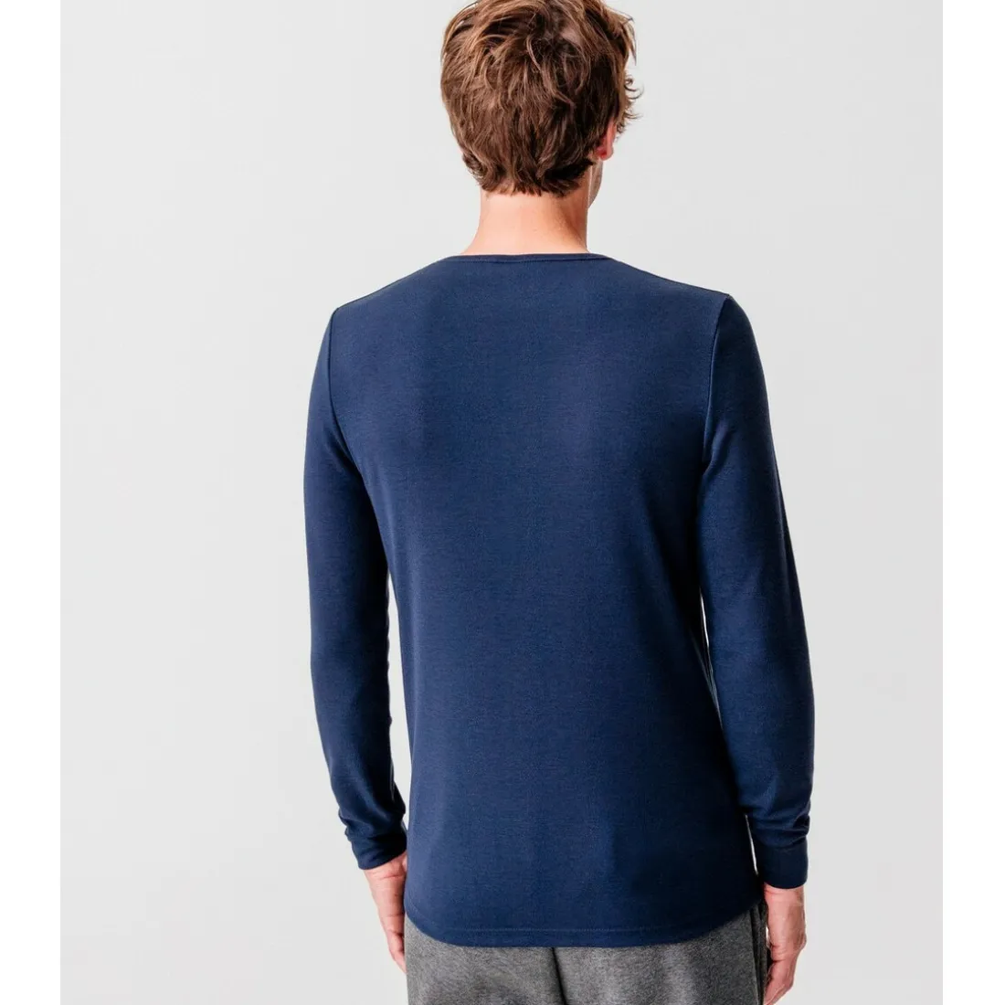 Tee Shirt Homme Manches Longues Marine Foncé Thermolactyl