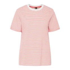 Tee shirt manches courtes à rayures Ria blanc en coton Pia