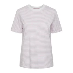Tee shirt manches courtes à rayures Ria blanc en coton Elsie