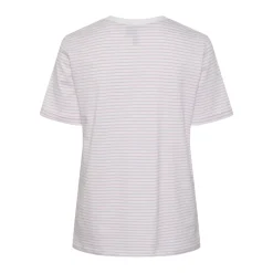 Tee shirt manches courtes à rayures Ria blanc en coton Elsie