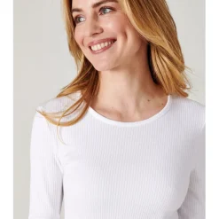 Tee Shirt Manches Longues. Blanc Thermolactyl en coton