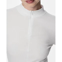 Tee shirt manches longues zippé en coton Kitte blanc Juno