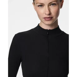 Tee shirt manches longues zippé en coton Kitte noir Adele