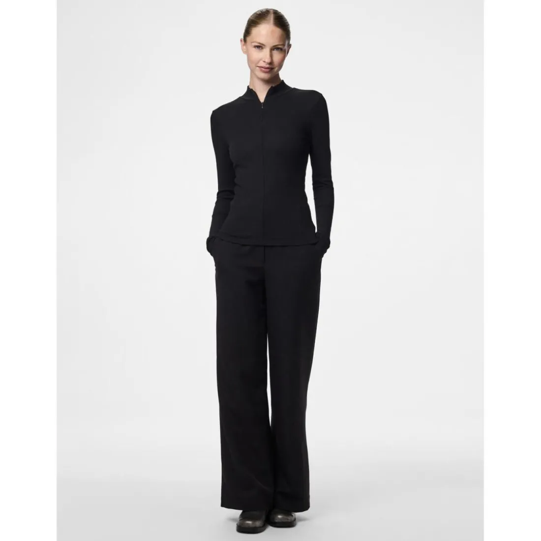 Tee shirt manches longues zippé en coton Kitte noir Adele