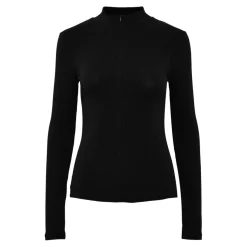 Tee shirt manches longues zippé en coton Kitte noir Adele
