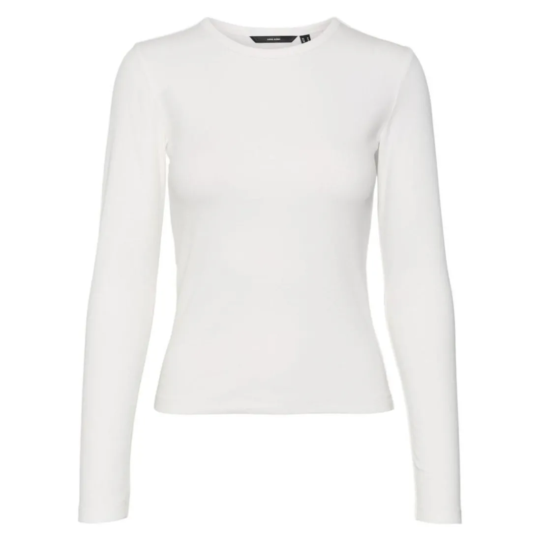 Tee shirt manches longues et col rond en coton blanc Ruth