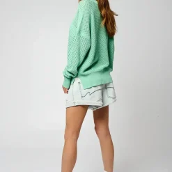 Tee Shirt Manches Longues LEORE menthe en viscose