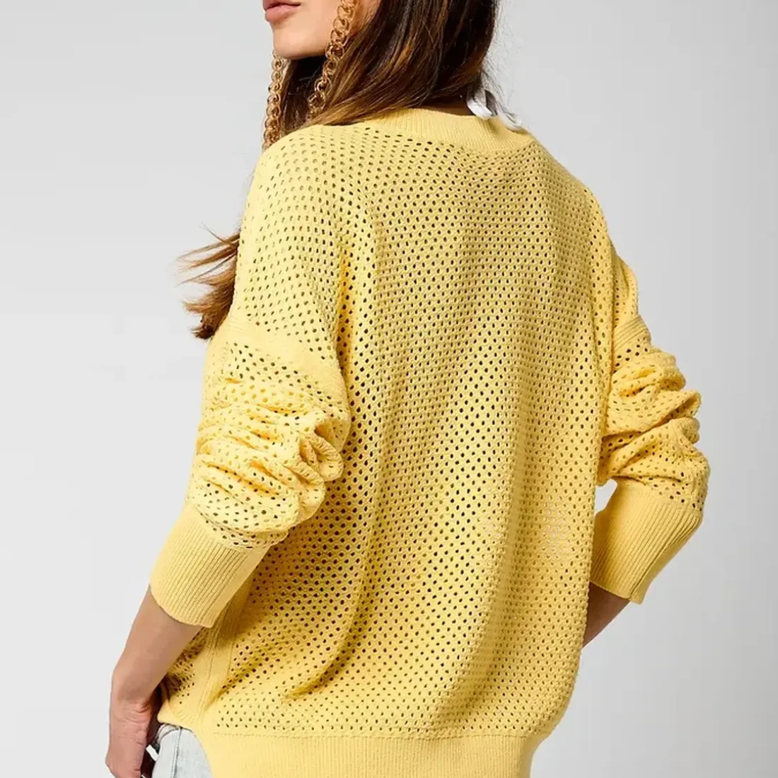 Tee Shirt Manches Longues LEORE jaune en viscose