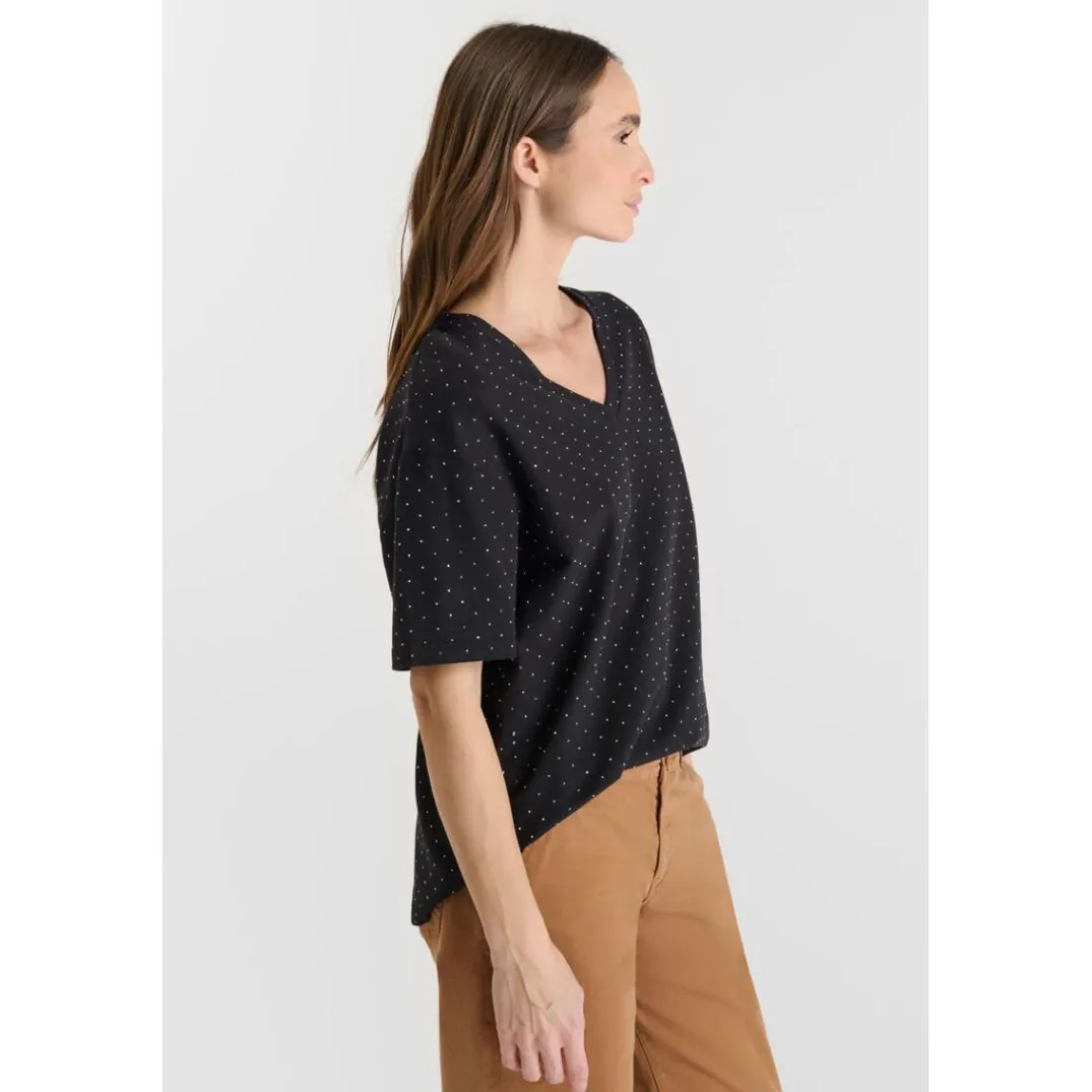 Tee-Shirt ALASKO noir Gwen en coton