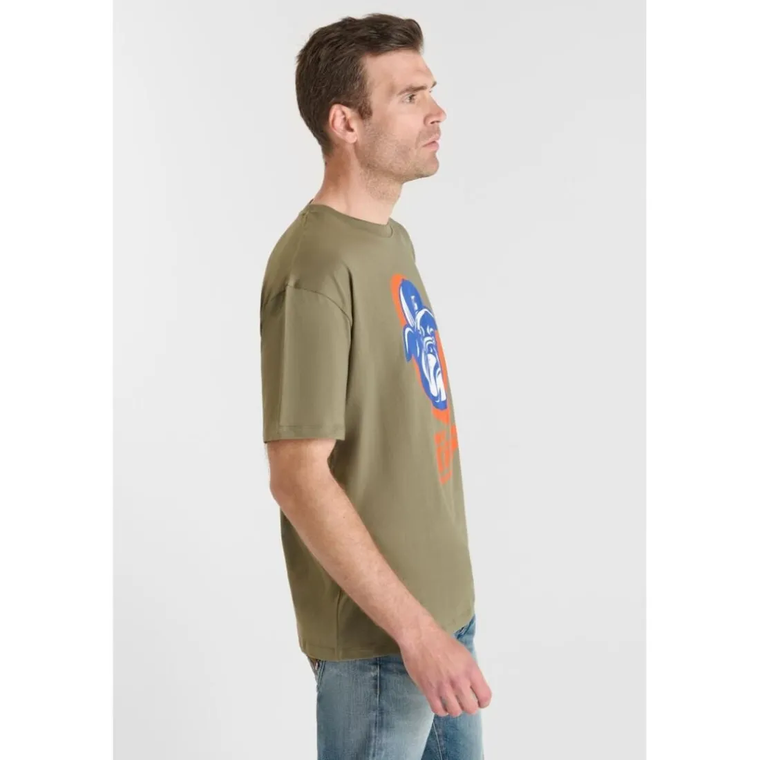 Tee-Shirt BRIGGS kaki en coton Chase