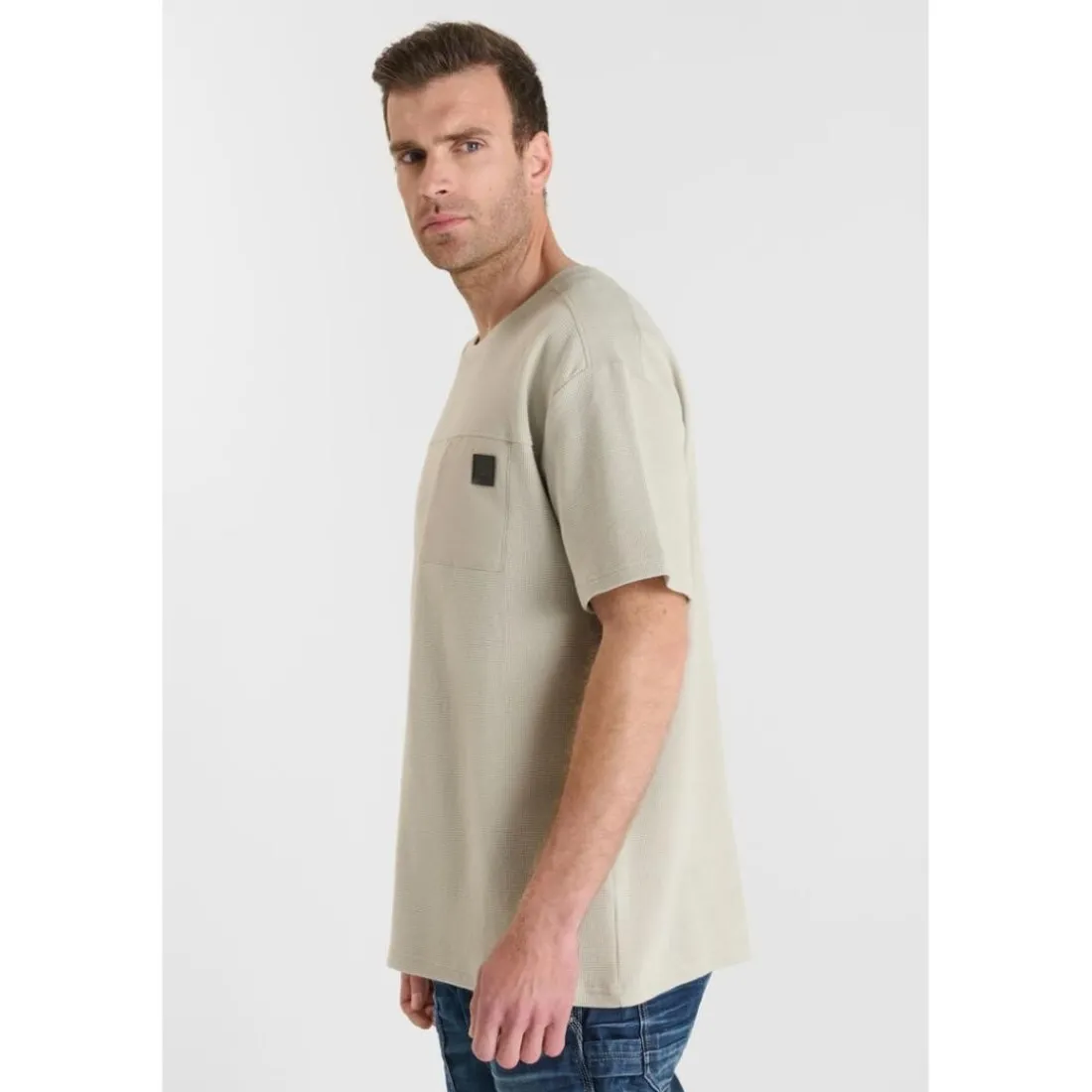 Tee-Shirt DEROS beige en coton Hugo