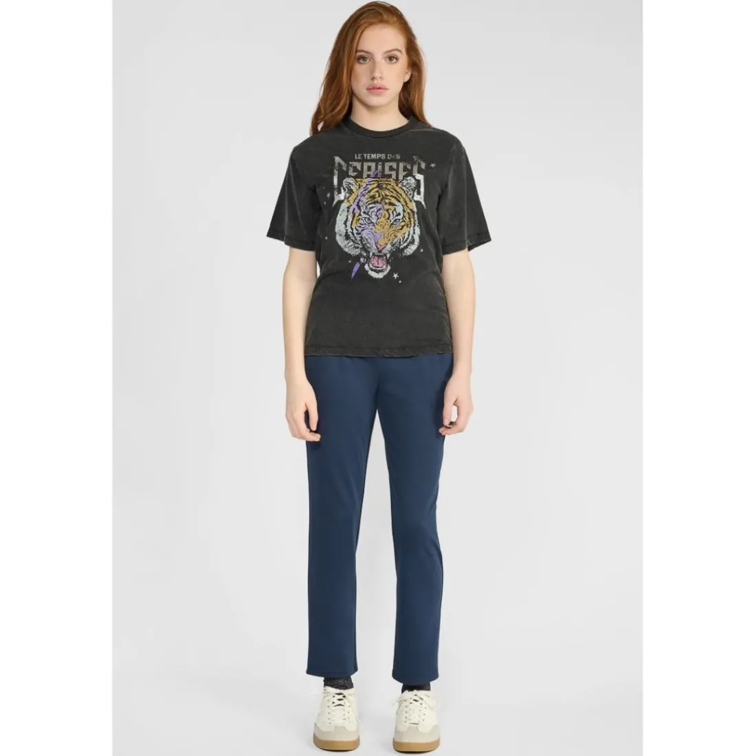 Tee-Shirt fille ABBIGI noir Alia en coton