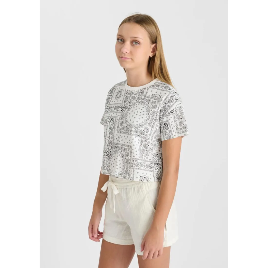 Tee-Shirt fille DELUGI blanc en coton Anna