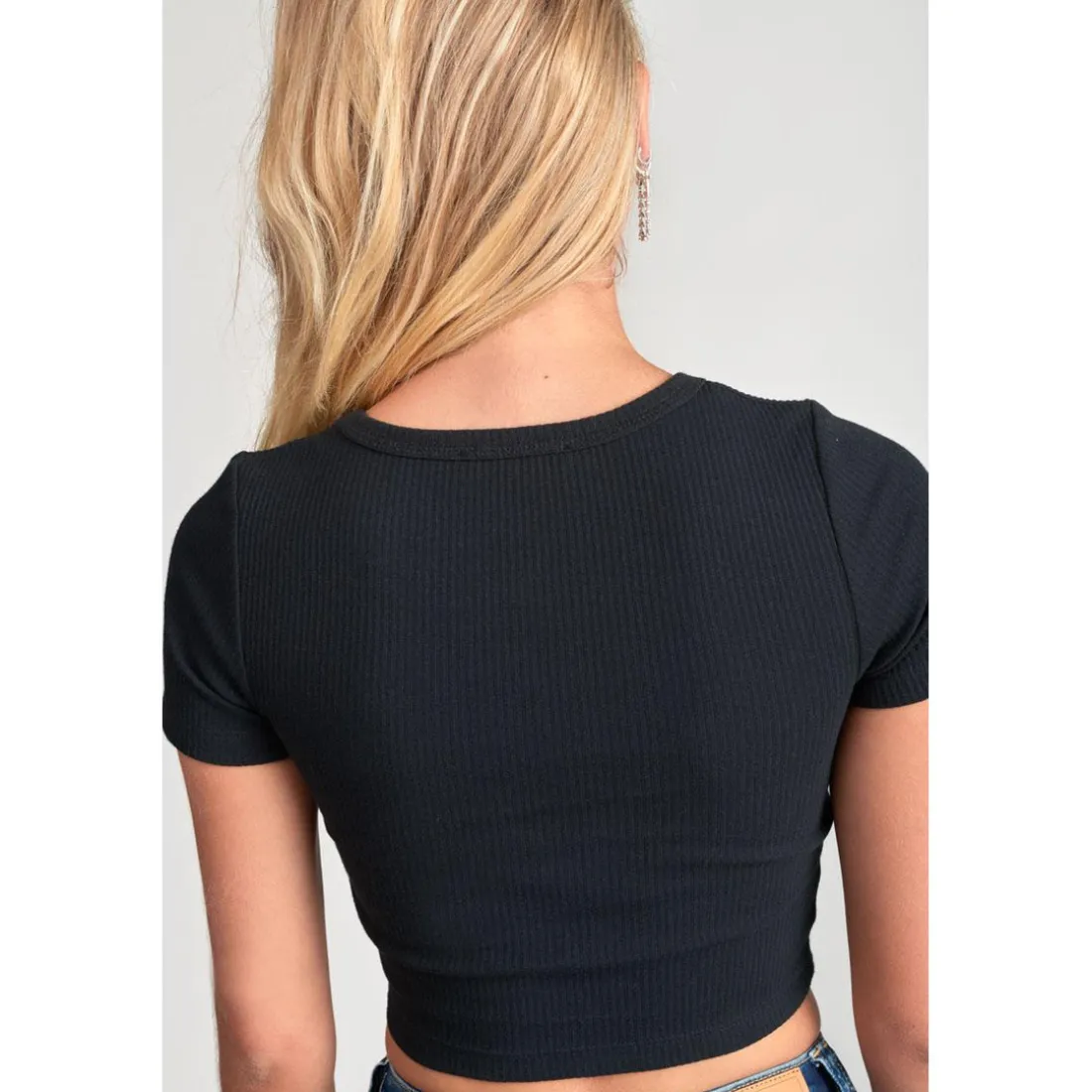Tee-Shirt fille YUKONGI noir en coton