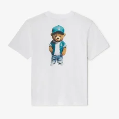 Tee-Shirt garçon à imprimé tendance LOMBO blanc en coton Noel